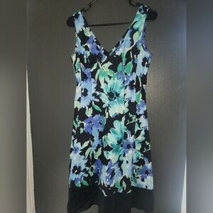 Chaps blue floral dress